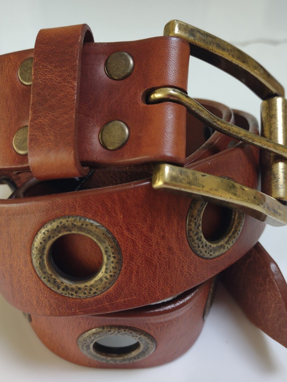Brave Brand Leather Belt Single Grommet Holes